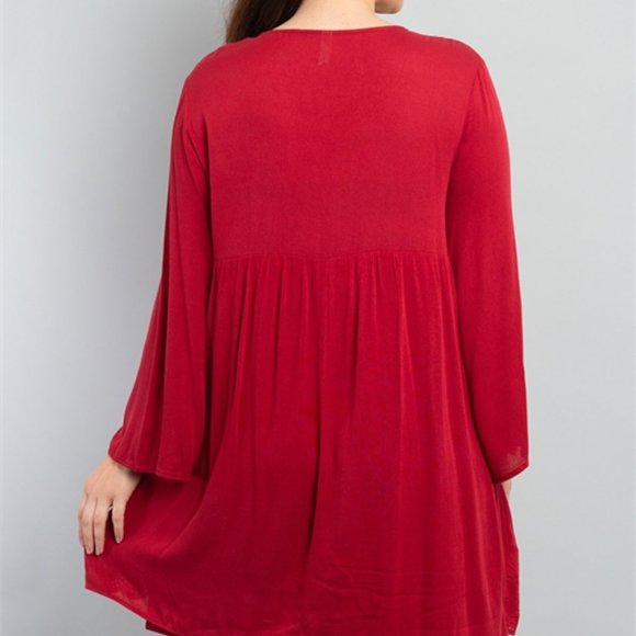 Red wine boho style dress - Picture 3 of 7